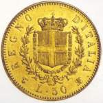 Vittorio Emanuele II: 50 Lire - rovescio