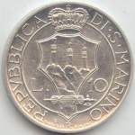 Rep. San Marino: 10 Lire Argento - rovescio