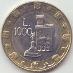 Rep. San Marino: 1000 Lire Bimetalliche - rovescio
