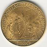 Vaticano: 100 Lire Anno Santo - rovescio