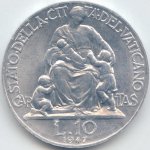 Vaticano: 10 Lire Carit 2 tipo - rovescio