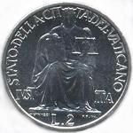 Vaticano: 2 Lire Giustizia 2° tipo - rovescio