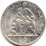 Vaticano: 5 Lire Carit 1 tipo - rovescio