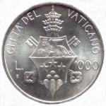 Vaticano: 1000 Lire - rovescio