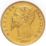 Vittorio Emanuele II: 20 Lire - diritto