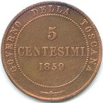 Vittorio Emanuele II: 5 centesimi - rovescio