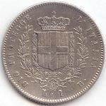 Vittorio Emanuele II: 1 Lira Bologna - rovescio