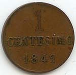 Carlo Alberto: 1 centesimo - rovescio