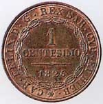 Carlo Felice: 1 centesimo - rovescio