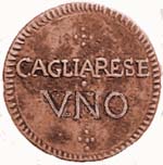 Vittorio Emanuele I: 1 cagliarese o 2 denari - rovescio