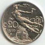 Vittorio Emanuele III: 20 centesimi Libert Librata - rovescio