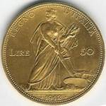 Vittorio Emanuele III: 50 Lire Aratrice - rovescio