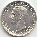 Vittorio Emanuele III: 5 Lire Aquilino - diritto