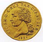 Vittorio Emanuele I: 20 lire oro 2 tipo - diritto