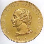 Vittorio Emanuele I: 80 lire oro - diritto