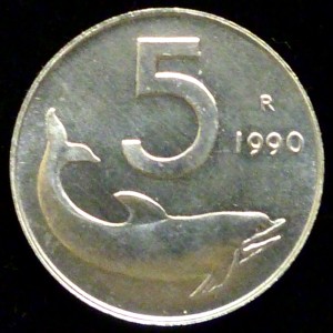 Lire 5 Delfino 1990 Fdc