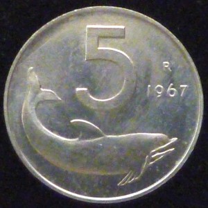 Lire 5 Delfino 1967 Fdc