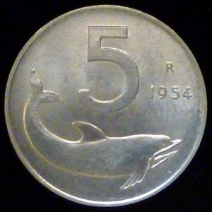 Lire 5 Delfino 1954 Fdc