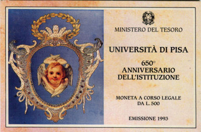 Universit di Pisa lire 500 Fdc 1993
