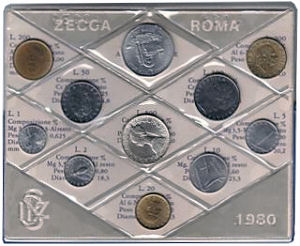 Divisionale Zecca 1980 Fdc