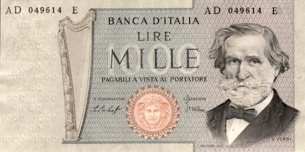 1.000 lire Verdi 1979 circolata