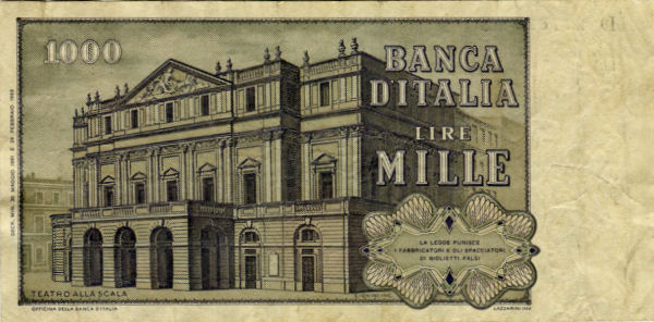 1.000 lire Verdi 1981 circolata