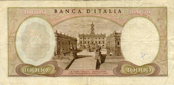 10.000 lire Michelangelo 1970 circolata