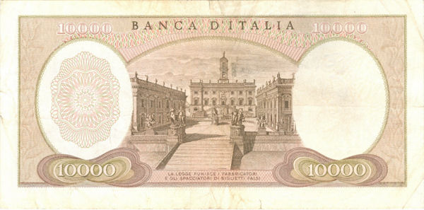 10.000 lire Michelangelo 1973 feb. circolata