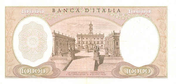 10.000 lire Michelangelo 1973 nov. circolata