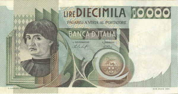 10.000 lire Busto d'Uomo 1978 circolata