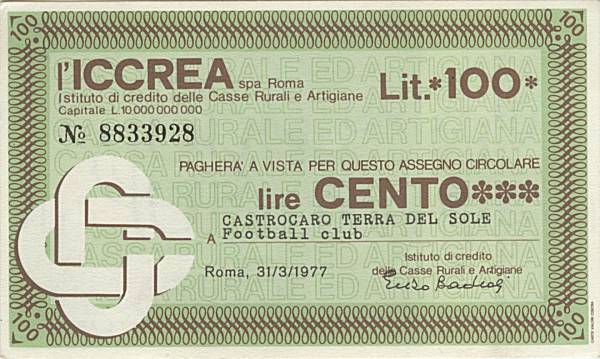 100 lire ICCREA Castrocaro Terme Calcio
