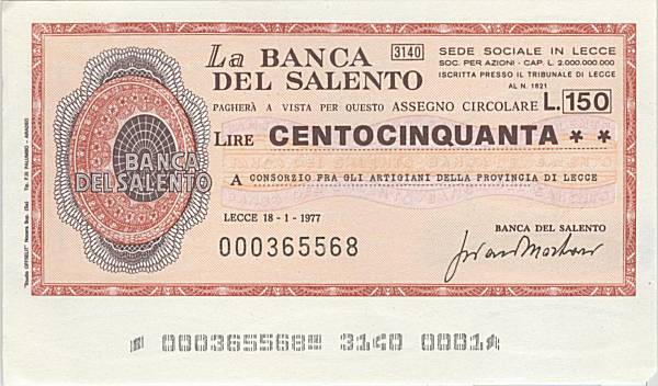 150 lire BS Consorzio Artigiani Lecce