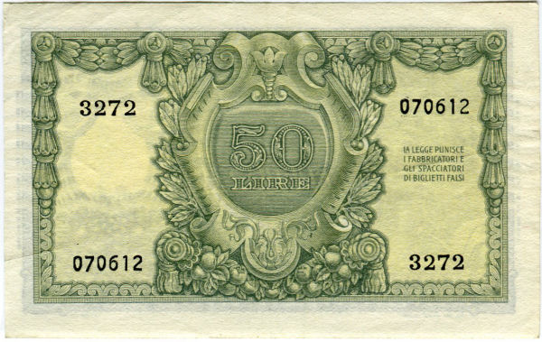 50 lire Italia Elmata 1951