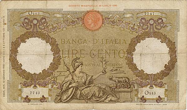 100 lire Aquila Romana gen.1935 circolato