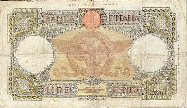 100 lire Aquila Romana ott.1939 circolato
