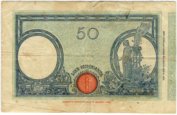 50 lire Matrice Fascio aprile 1935