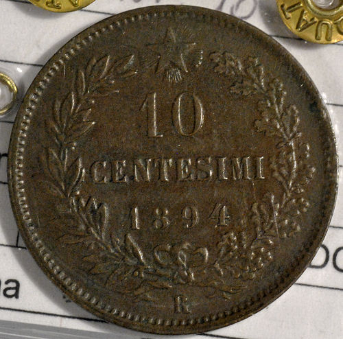 Cent. 10 Roma 1894 Bb/Spl