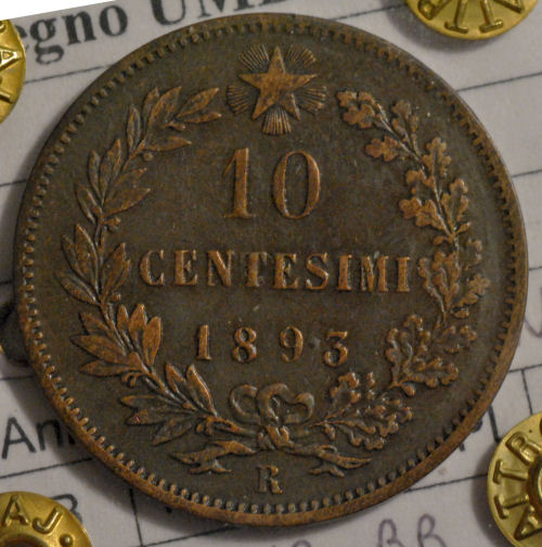 Cent. 10 Roma 1893 Mb/Bb