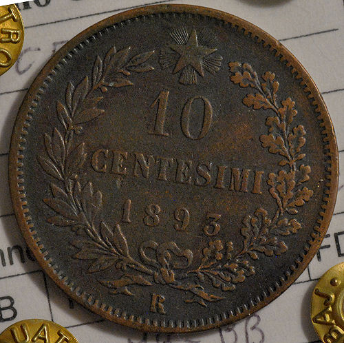 Cent. 10 Roma 1893 Mb/Bb