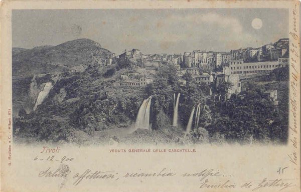 Tivoli - Vedute delle Cascatelle 1900