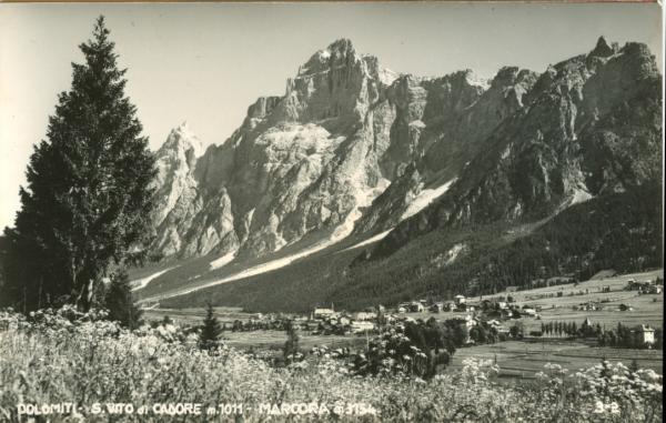 San Vito di Cadore - Panorama del Paese 1952