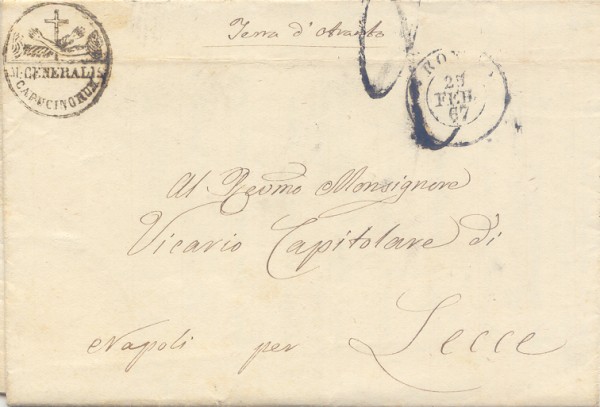 Lettera da Roma a Lecce 1867
