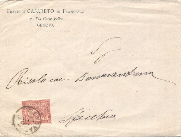 Busta da Genova a Specchia 1876
