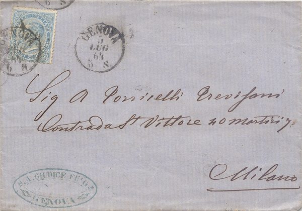 Lettera da Genova a Milano 1864