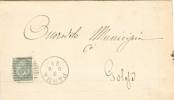 Lettera da Parma per Golese 1878