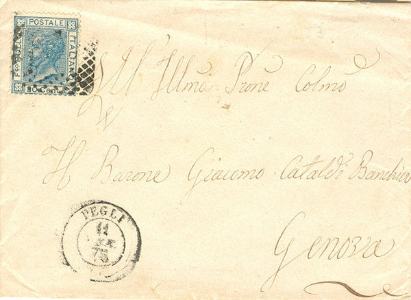 Busta da Pegli per Genova 1875