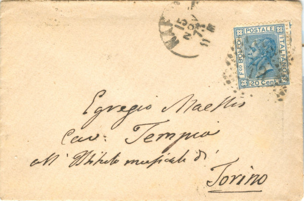 Busta da Napoli per Torino 1873