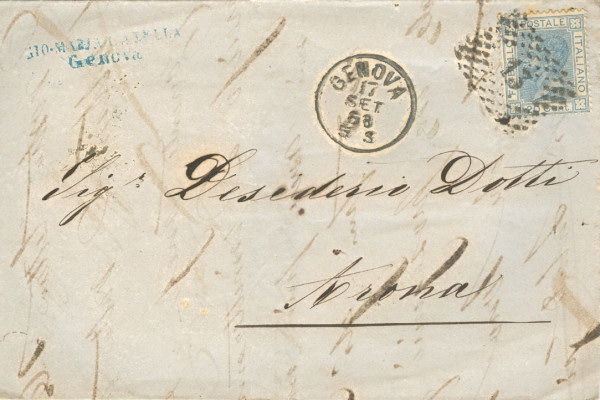 Lettera da Genova per Arona 1868