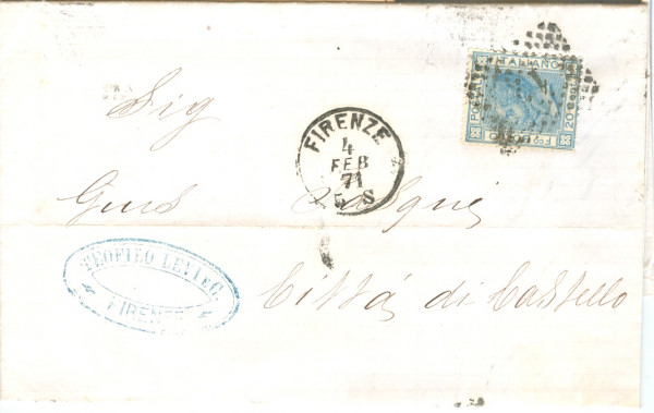 Lettera da Firenze a Citt di castello 1871