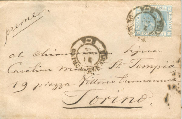 Busta da Firenze per Torino 1869